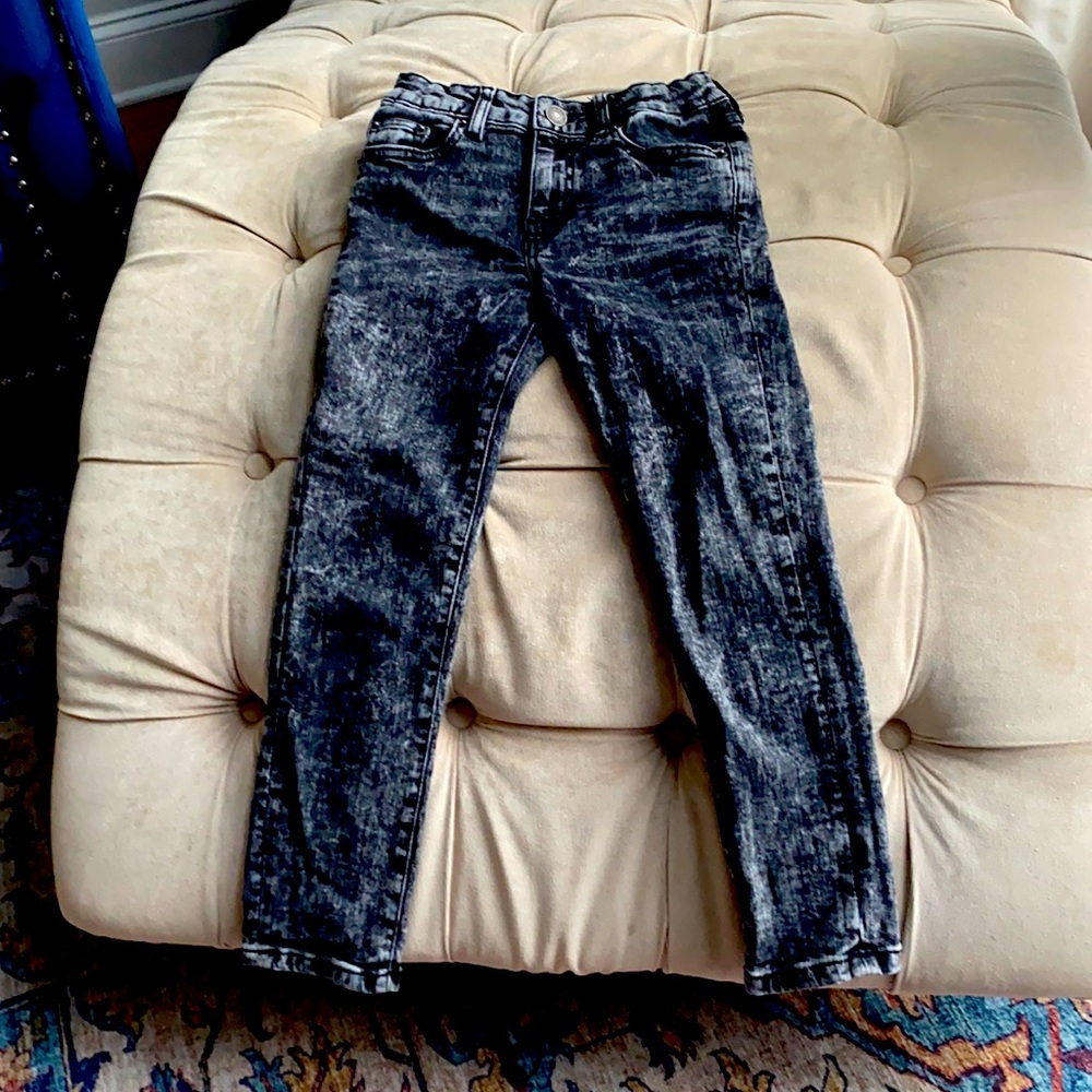 Sz 6 skinny jeans black acid wash jeans